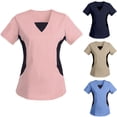 thumbnail image 3 of Frostluinai Savings Clearance Women's Working Uniform with Two Pocket V-Neck Scrub Top Color Blocking Short Sleeve Women Shirt S-XXXL, 3 of 3