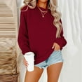 thumbnail image 2 of Midsumdr Oversized Sweatshirts for Women Loose Fit Fall Fashion Solid Color Sweatshirt Loose Round-Neck Long Sleeve Blouse Tops, 2 of 5