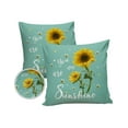 thumbnail image 2 of Idyllic Yellow Sunflower Bee Outdoor Pillow Covers Waterproof Throw Pillow Cover 20x20in Set of 2,Square Decorative Pillowcases Cushion Case for Patio Sofa Couch,Sunshine Quote on Teal, 2 of 7