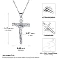 thumbnail image 4 of Nofade Silver Men Women Sterling Silver Jesus Christ Crucifix Cross Pendant Necklace with 18 Inches Sterling Silver Chain, Customizable (with Gift Box), 4 of 7