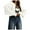 White, variant on idosla Women's Long Sleeve Crop Cardigan Sweaters Chic Loose V Neck Knit Sweater Outerwear with Bow Tie (Beige, M)