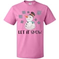 thumbnail image 3 of Inktastic Let It Snow Cute Snowman in Hat and Scarf T-Shirt, 3 of 5