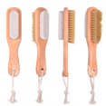 thumbnail image 2 of 1Pcs Foot Natural Bristle Brush Pumice Stone Combo W/Rope Wooden Handle Feet Exfoliator Pedicures Calluses Remover Scrubber, 2 of 12