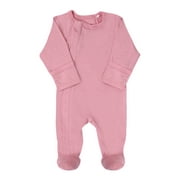 Coccoli Tencel Modal Footie Sleeper - As Soft As Bamboo - Silver Pink (12 Months, 21-24 lbs)