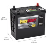 EverStart Platinum AGM Automotive Battery, Group Size S46B24R 12 Volt, minimum 325 CCA