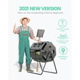 thumbnail image 5 of 2021 Upgraded Tumbling Composter with Compost Thermometer - Dual Chamber Garden Tumbler Compost Bin, 5 of 6