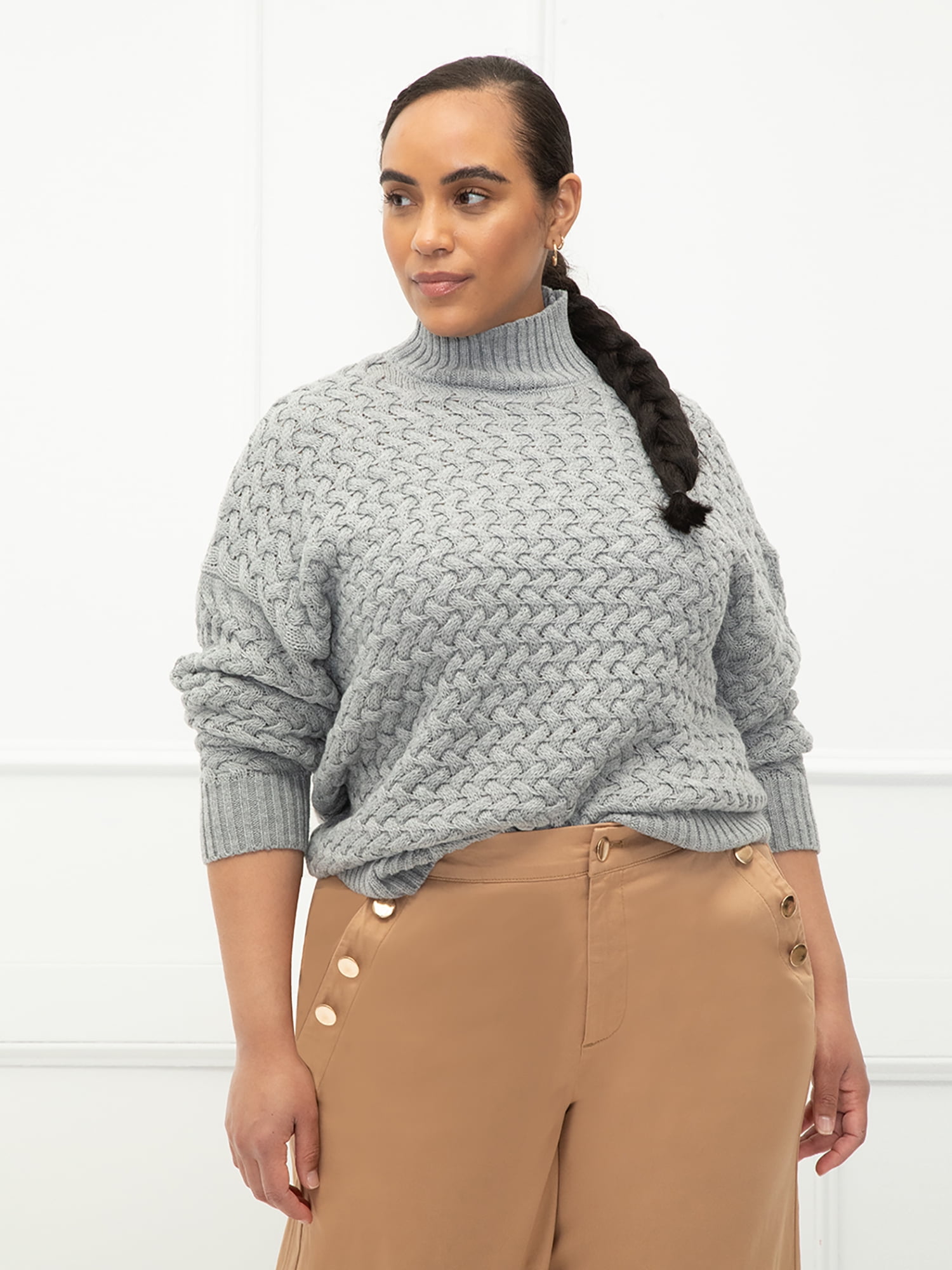 plus size open back sweater