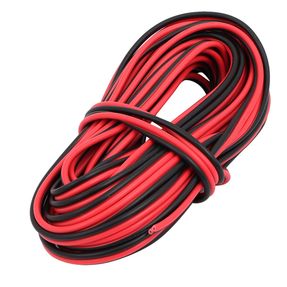 0.5mm2 Indoor Outdoor PVC Insulated Electrical Wire Cable Black Red 8