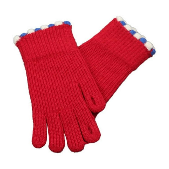 TEAJOPSUU 1 Pair Winter Gloves for Women Touch Screen Cold Weather Thermal Warm Knitted Glove for Running Driving Hiking D-Red