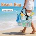 thumbnail image 3 of Turquoise Palm Trees Beach Bag for Women, Large Breathable Mesh Beach Tote Bag, Tropical Retro Summer Botanical Sandproof Lightweight Travel Bags for Vacation Picnic Swimming Pool 15.7"x15.7"x9.1", 3 of 9