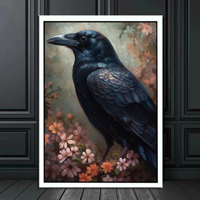 Póster de pared de arte de la Academia oscura, Victoria Crow, bruja, fantasma, Mural de Halloween, decoración moderna del hogar, impresión de imagen gótica, pintura al óleo