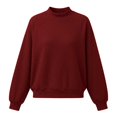 thumbnail image 6 of Women Pullover Sweater Waffle Knit Crewneck Long Sleeve Casual Solid Fall Top, 6 of 7