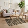thumbnail image 3 of ODIKA 4'x6' Black Ivory Geometric Maze Design Washable Area Rug Intricate Handwoven Pattern with Modern Flair for Home Office, Under Desk, Non-Slip Chair-Friendly, Flatwoven, 3 of 7
