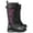 Black-Pink, variant on Milwaukee Leather MBL9356 Women's Black 14” Tall Motorcycle Boots Lace-Up High-Rise Pink Embroidered Leather Shoe 11
