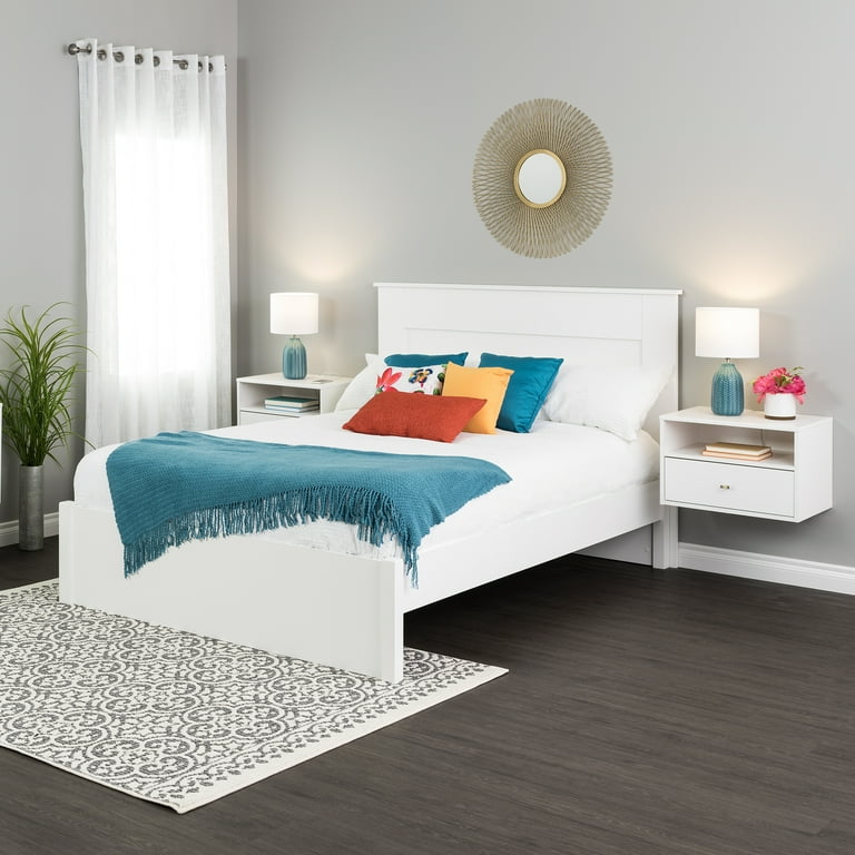 Prepac white floating sale headboard with nightstands