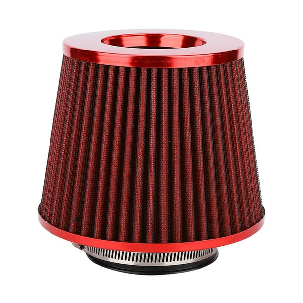 BOROCO Filtro De Aire Para Automóvil, Filtro De Aire De Hongo Para Automóvil, Kit De Filtro De Aire De Cabeza De Hongo De Diámetro Múltiple De Aire De Alto Flujo De Hierro De 63 Mm Universal(red)