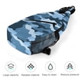 thumbnail image 5 of Full Print Chest Bag 8×15in Outer Large Bag On Both Sides Of Mesh Bag Inside Pocket Design Sponge Pad Shoulder Strap Vector Camouflage Pattern Blue_3, 5 of 8