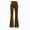 Brown, variant on Velour Flared Pants for Women, High Rise Elastic Waist Slim Fit, Fall Vintage Cozy Party Elegant Bell Bottom S-3XL