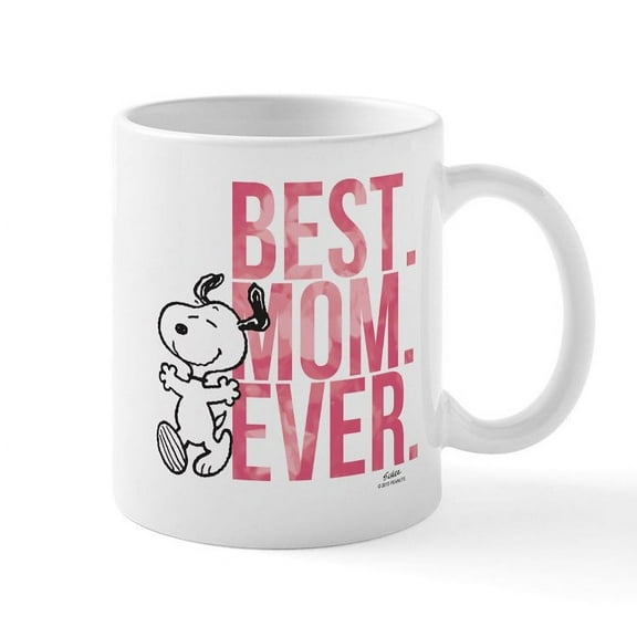 CafePress - Snoopy Best Mom Ever Mug - 11 oz Ceramic Mug - Novelty Coffee Tea Cup