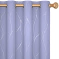 thumbnail image 4 of Deconovo Grommet Blackout Curtains Foil Wave Printed Grommet Room Darkening WindoWPanels Energy Efficient Curtain Drapes 52Wx 45L inch 2 Panels Light Purple, 4 of 6