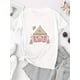 thumbnail image 2 of Women's Casual Winter House Graphic T-Shirt - White, Round Neck, Short Sleeve, Comfortable Polyester Blend, Machine Washable, Festive Holiday Design, 2 of 6