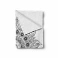 thumbnail image 2 of Mandala Soft Flannel Fleece Throw Blanket, Ornate Esoteric Esoteric Oriental Art Print, Cozy Plush for Indoor and Outdoor Use, 50" x 60", Black White, by Ambesonne, 2 of 6