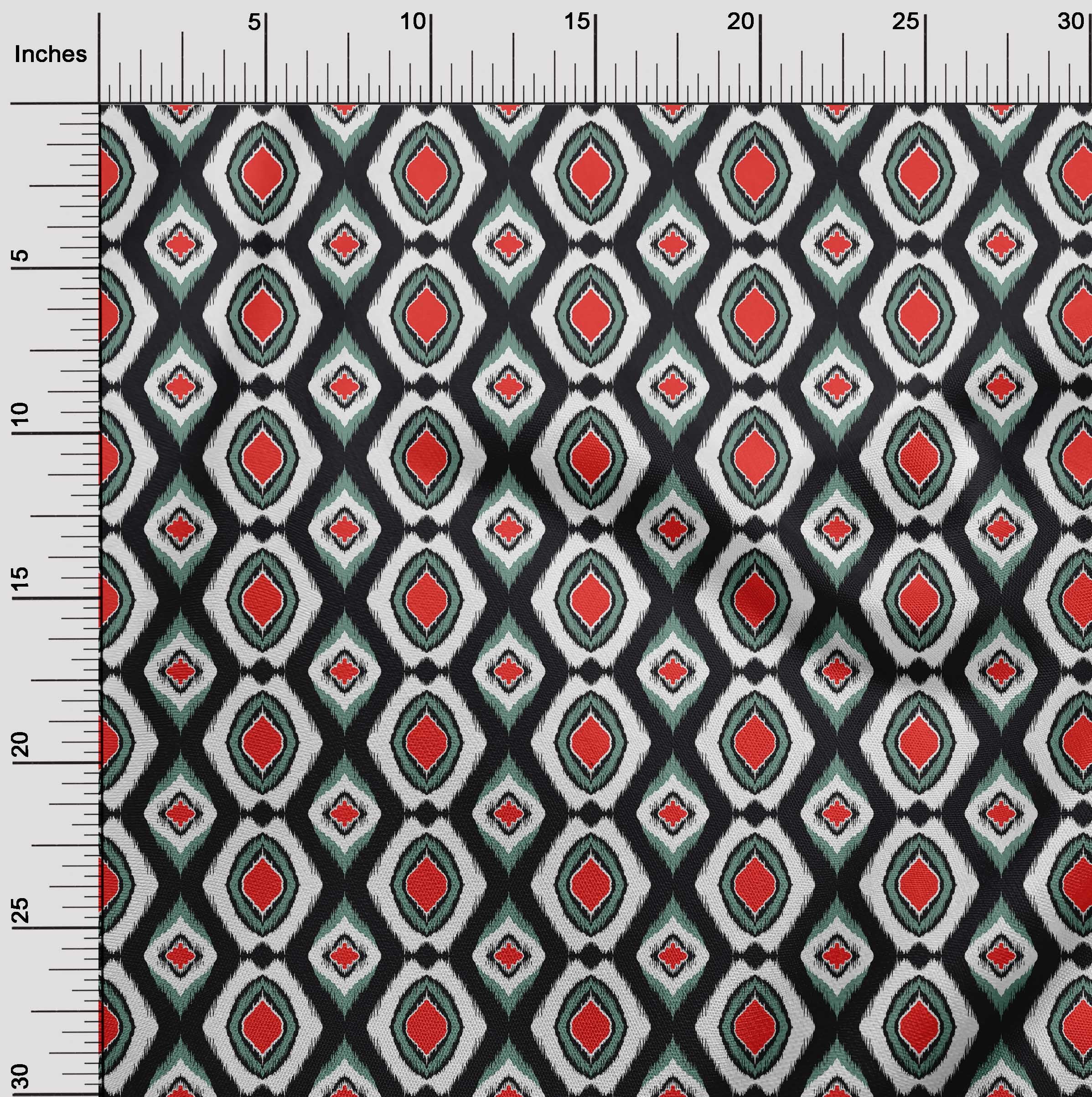 oneOone Cotton Jersey Red Fabric Asian Ikat Diy Clothing Quilting Fabric Print Fabric By Yard 58 Inch Wide