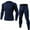 Navy, variant on Men's Sports Running Set Compression Shirt Pants Skin-Tight Long Sleeves Quick Dry Fitness Tracksuit Gym Yoga Suits