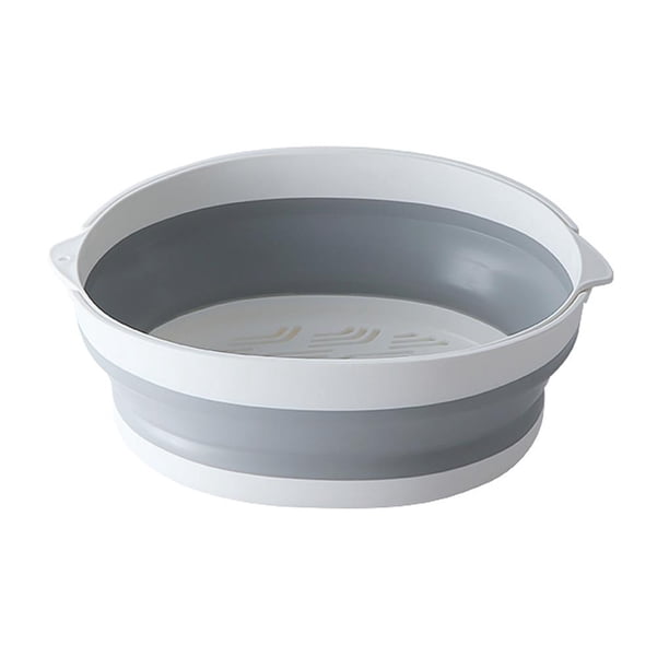 Escurridor De Alimentos Plegable Cesta De Colador De Cocina Plegable De Doble Capa Contenedor De Lavado De Vegetales Cesta De Almacenamiento Tazón Para Servir Con Huecos Y Tazón De Agua Para Picnic Cateissary HA027995-02