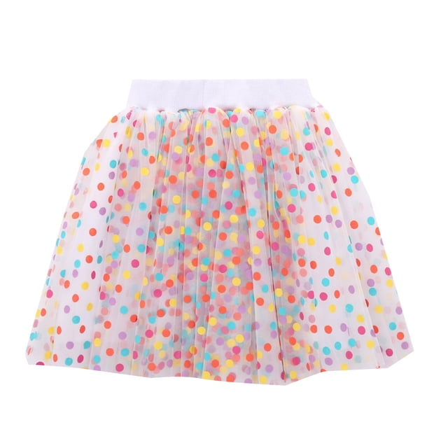 LUOGENLI Robe pour Filles, Robe d'Été à Pois, Robe de Princesse Décontractée, Jupe en Tulle, Ensemble Maxi, 2 Pcs, Floral, Blanc, 2-3 Ans