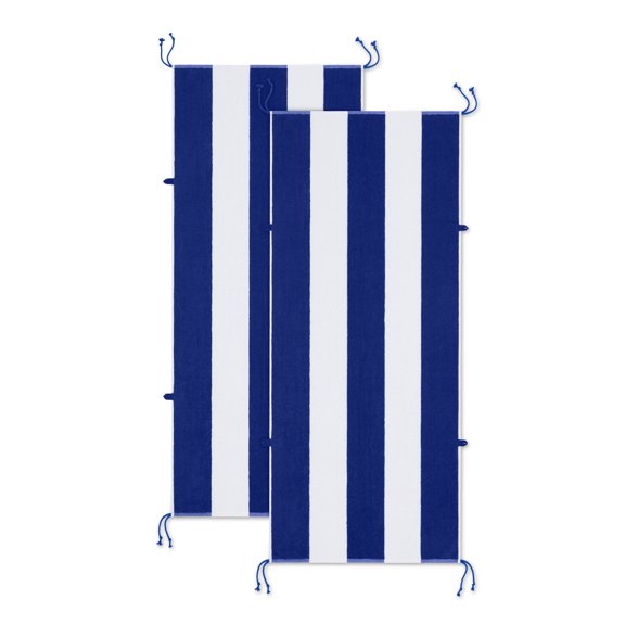 Arkwright Tie & Dry Beach Towel (2 Pack), 30x70 in, Dazzling Blue