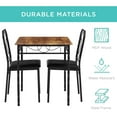 thumbnail image 6 of VECELO 3-Piece Dining Table Set with 2 Chairs, Wooden Dining Table for Home Kitchen Breakfast Nook, Brown, 6 of 8