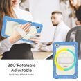 thumbnail image 7 of Case for Samsung Galaxy Tab A7 Lite 2021 8.7 inch with Screen Protector, 360 Degree Rotating Kickstand Hand Strap Heavy Duty Shockproof Cover with Shoulder Strap, Cream Navy, 7 of 7