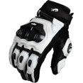 thumbnail image 2 of Guantes de motocicleta de cuero genuino para hombre, guantes de equipo de carreras de carretera, pantalla táctil, color blanco y negro, verano e invierno, 2 of 5
