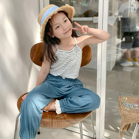 

Esho Little Girls Summer Casual Tee Camisole Tank Top Kids Sleeveless Basic Cami Top Crop Top 3-8T