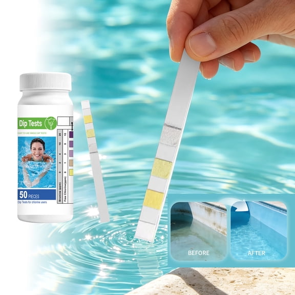 Pool Test Strips, 4 in 1 Water Testing Kit, pH Alkalinity Hardness for Swimming Pool Spa Hot Tub Home
