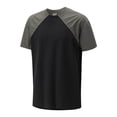 thumbnail image 2 of Mens Color Block Raglan T-Shirts Short Sleeve Crew Neck Athletic Workout Top for Training Running Quick Dry Moisture Wicking Tech Tee Big & Tall Sizes Available, 2 of 9