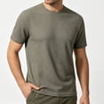 thumbnail image 5 of Dolkfu Pull-On Graphic&nbsp;Tees&nbsp;Men Yellow Crew Neck Minimalist Short Sleeve Tops Solid Athletic Modern T-Shirts Khaki,Xxxxxl, 5 of 5