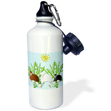

3dRose Kids décor. Three sheep. Blue background. - Water Bottle 21-ounce