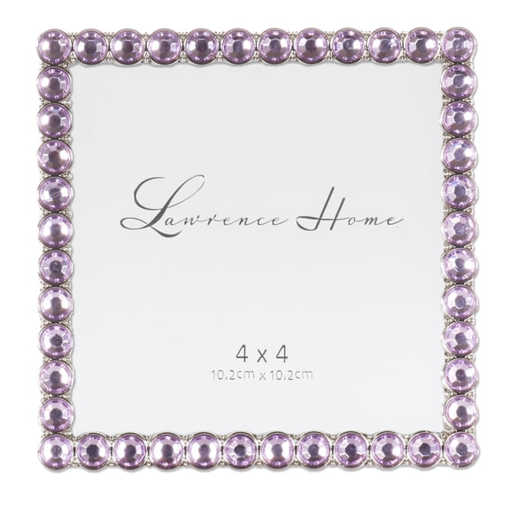 4x4 Silver Metal Sparkle Frame - Bright Lilac