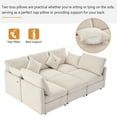 thumbnail image 5 of EUROCO 85.4" 5-Seat Sectional Sofa Bed,L-Shaped Sofa Couch with 2 USB Ports, a Movable Ottoman and Chenille Fabric,Modular Sleeper Sofa Couch for Living Room or Apartment,Beige, 5 of 8