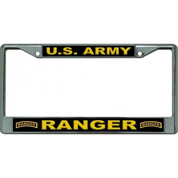 U.S. Army Ranger 3D Look Chrome License Plate Frame