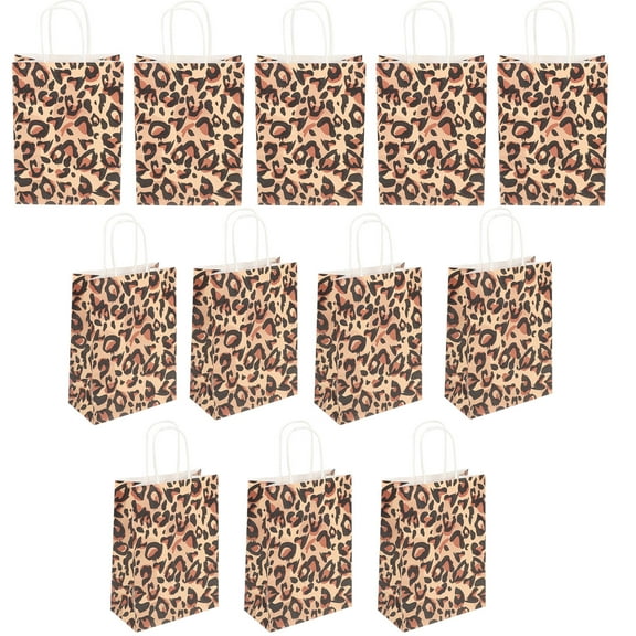 12 Pcs Tote Bag Handbags Gifts Animal Print Favor Kraft Paper