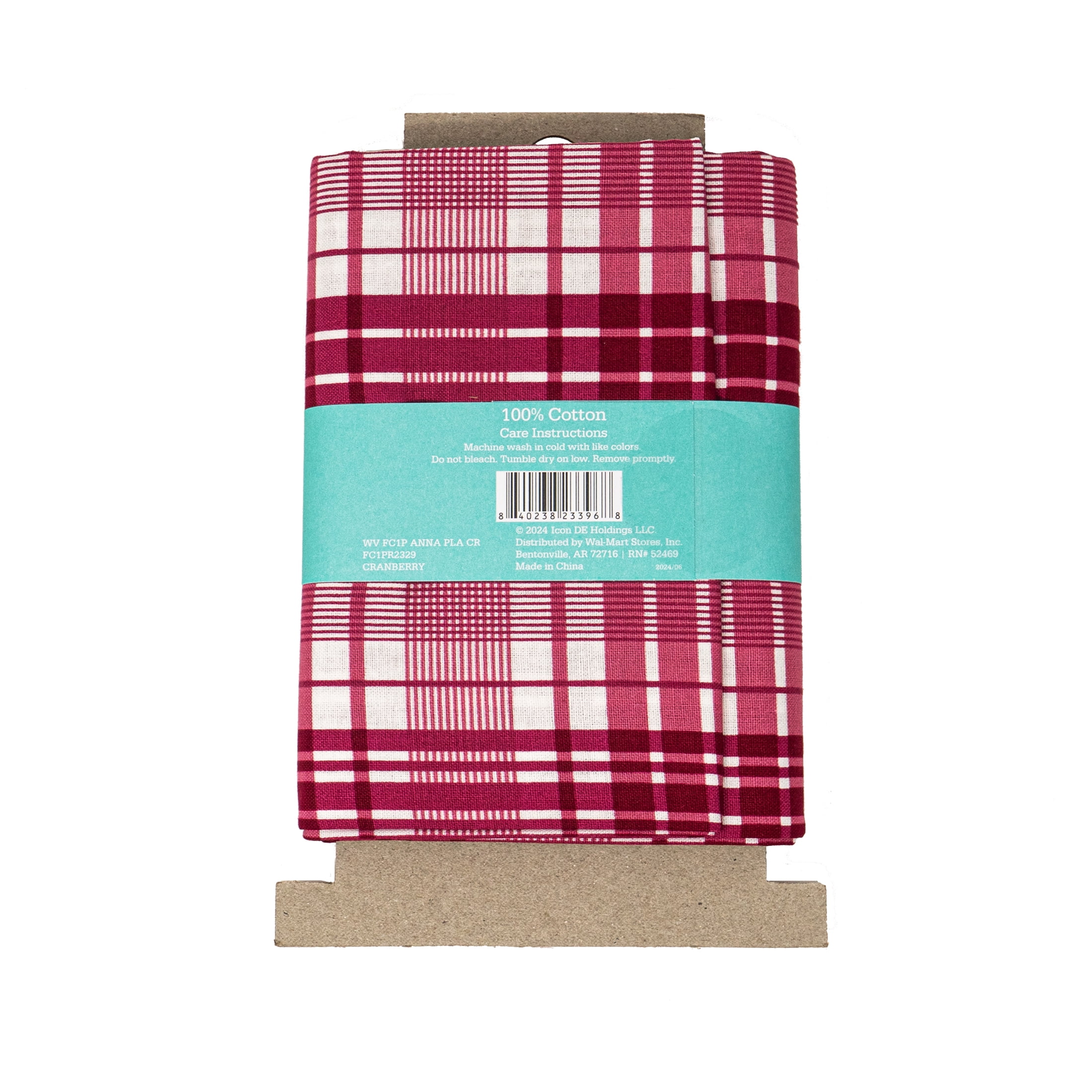 Waverly Inspirations 1 Yard Cut 100% Cotton Prints Fabric Plaid Cranberry 44" Wide for Quilting & Sewing