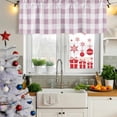thumbnail image 6 of Pink Plaid Valances for Windows, Decorative Rod Pocket Window Valance Curtains, Spring Summer Farmhouse Buffalo Checkered Short Curtain Drapes for Kitchen/Living Room, 2 Panels, 54" W x 18" L, 6 of 8