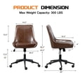 thumbnail image 4 of Faux Leather Home Office Task Chair, Armless Office Chair With Wheels, Swivel Adjustable Seat Height Desk Chair with Rocking Function for Living Room or Study, Dark Brown, 4 of 11