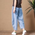 thumbnail image 2 of KDFJPTH Women's Solid Lantern Pants Elastic Waist Casual Harem Trousers Sky Blue XXL/4, 2 of 5
