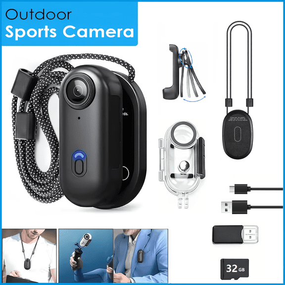 JETO H88 1080P Mini Body Camera with Wifi, Magnetic Clip, Waterproof Case, 32GB Memory Card, Black