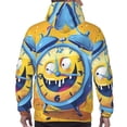 thumbnail image 7 of Kdxio Funny Alarm Clock Illustration Print Mens Casual Hooded Collar Drawstring Hoodies Pullover Sweatshirts Casual Long Sleeve Shirts-Medium, 7 of 7