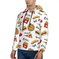 thumbnail image 3 of Uemuo Fast Food Pattern Men's Hoodie - Casual Pullover Hoodie with Kangaroo Pocket, Stylish Hooded Sweatshirt for Everyday Wear-Large, 3 of 7